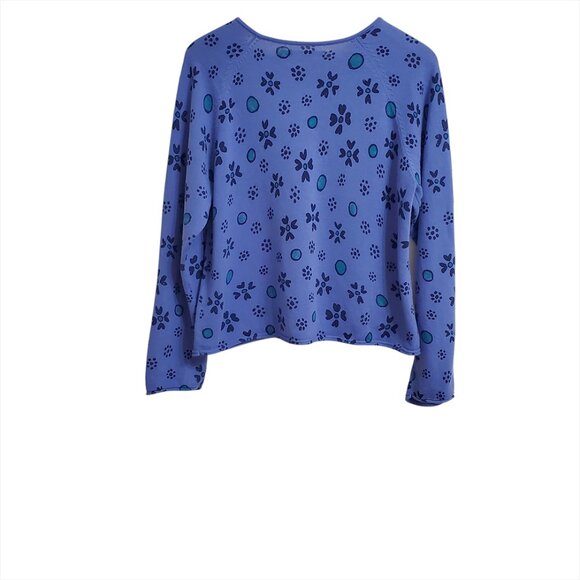 Gudrun Sjoden Womens 2 Piece Set Iris Tunic Dress Cardigan M Blue Floral Pockets - Picture 4 of 16